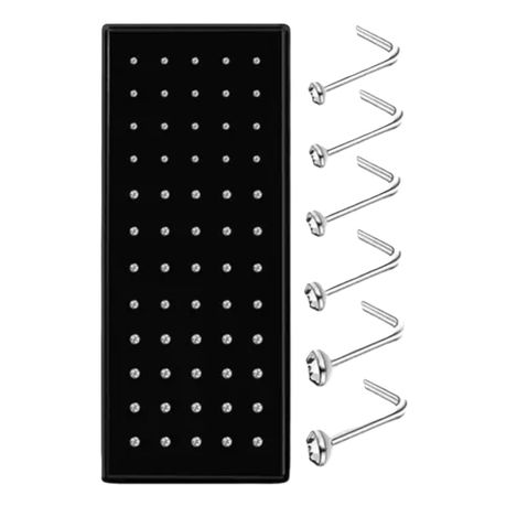 60 Piece Nose Studs Nose Rings Piercing Pin Body Jewelry Nose Stud L Shape Image