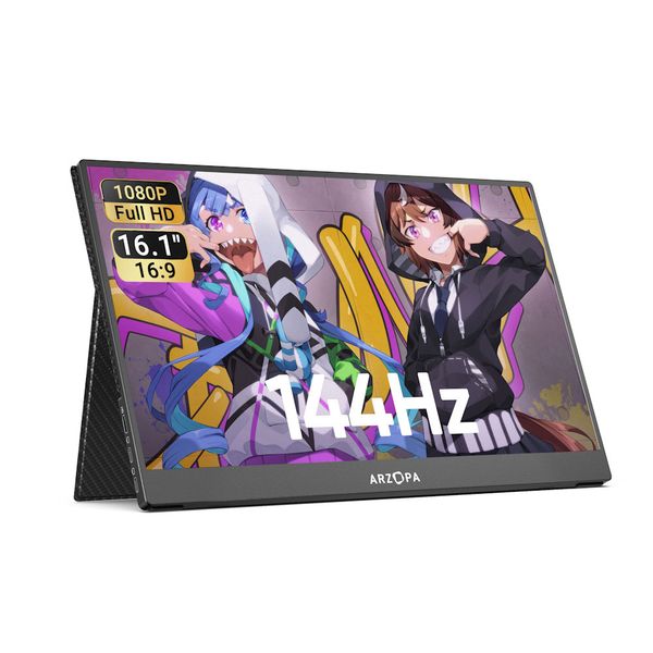 ARZOPA 16.1" Portable Gaming Monitor 144hz 1080P with Smart Cover