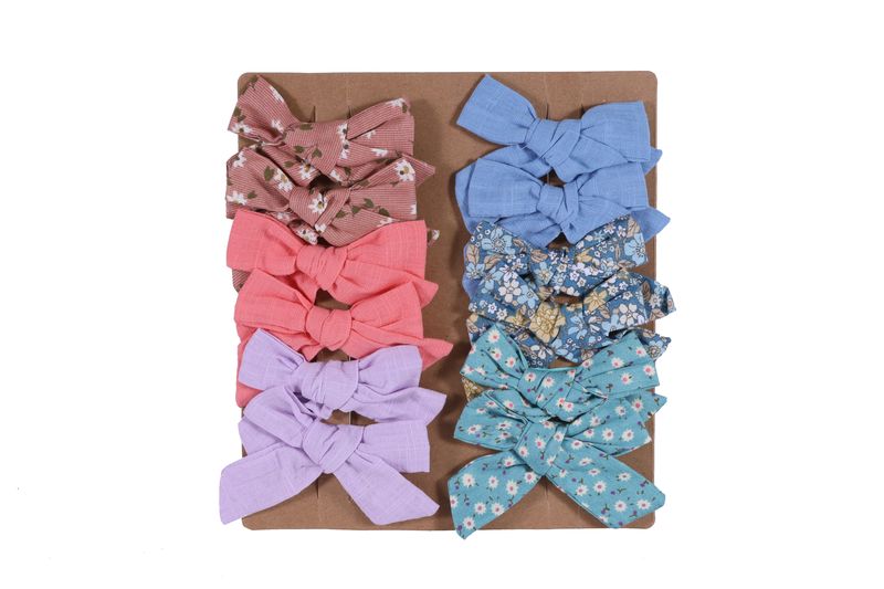 Dasdee - Linen Bow Hair Clips for Toddler/Girls - pack of 12 - Accessories
