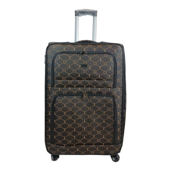 Trolley 1-Piece Travel Luggage Spinner - Fabric- Brown