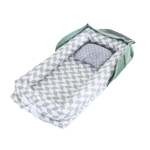 Baby Crib Bed Set Cushion Bumper - Grey and White