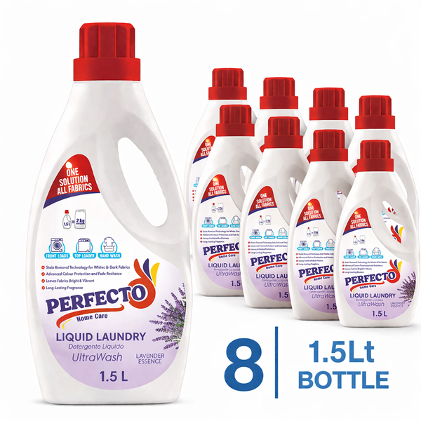 8Pk | Liquid Laundry Detergent | 1.5L | Lavender Essensce | Perfecto