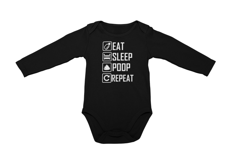 JuiceBubble - Eat, Sleep, Poop, Repeat Long Sleeve Onesie