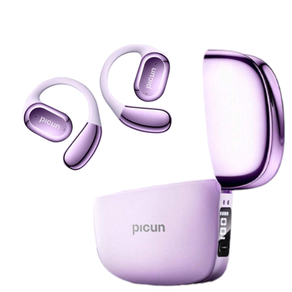 PICUN - H1S - Voice Control Earbuds With LED Power Display Case - Purple