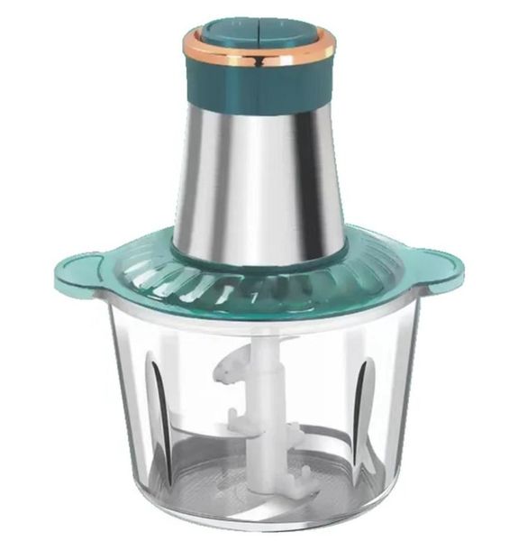2L Kitchen Expert 2Ltr Stainless Steel &amp; Glass Meat Grinder Processor