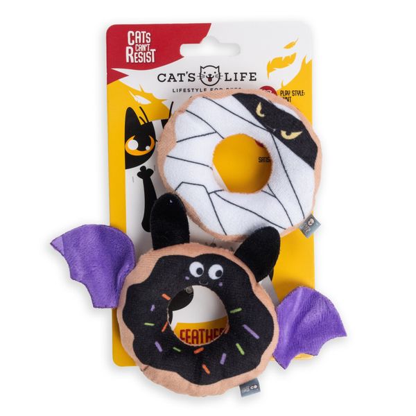 Cat Toy Scary Bat &amp; Mummy Donuts Combo
