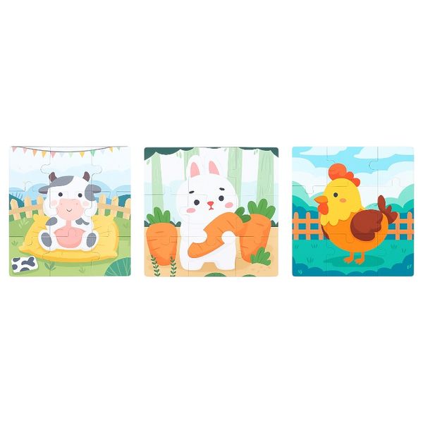 Advanced Educational Magnetic Puzzle Set - Blue - 3-Piece