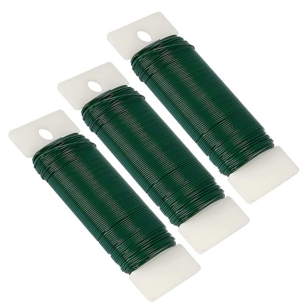 3Pack 114 Yards 22 Gauge Florist Wire Flexible Paddle Wire for Crafts