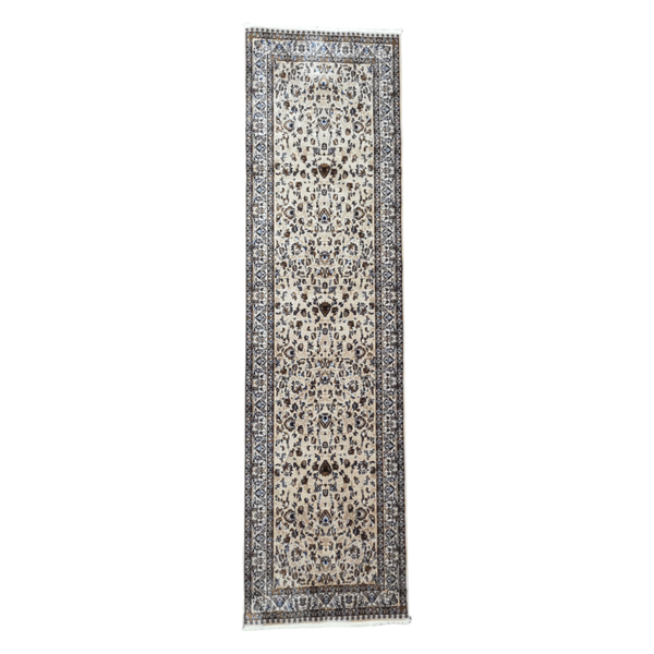 Light Brown Floral Turkish Soft Standard Passage Runner Rug - 300 x 80 cm