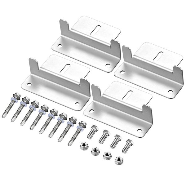 4Pcs Solar Panel Mounting Z Brackets Aluminum Solar Panel Bracket for RVs