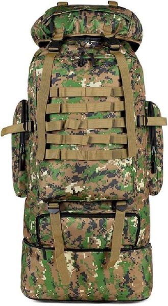 75L Hiking, Camping &amp; Outdoor Activities Backpack - Camo Green