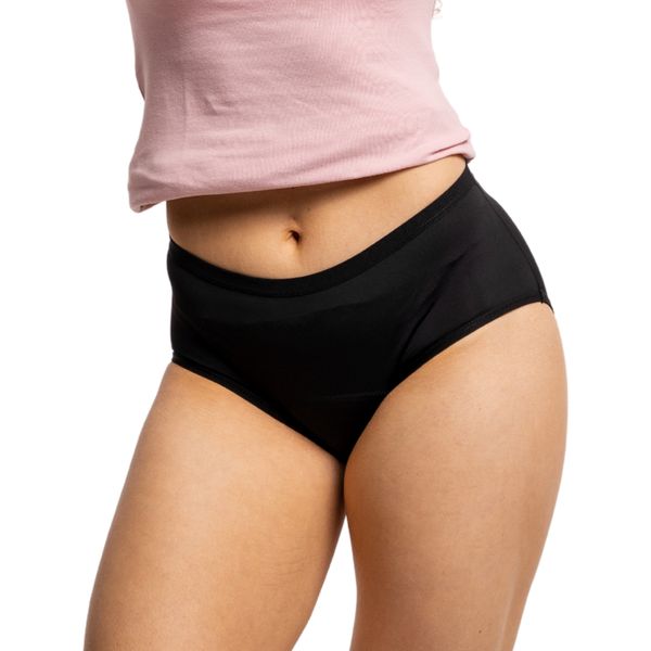 Confidence Period Panties Classic Brief / Boyshort Lycra Black