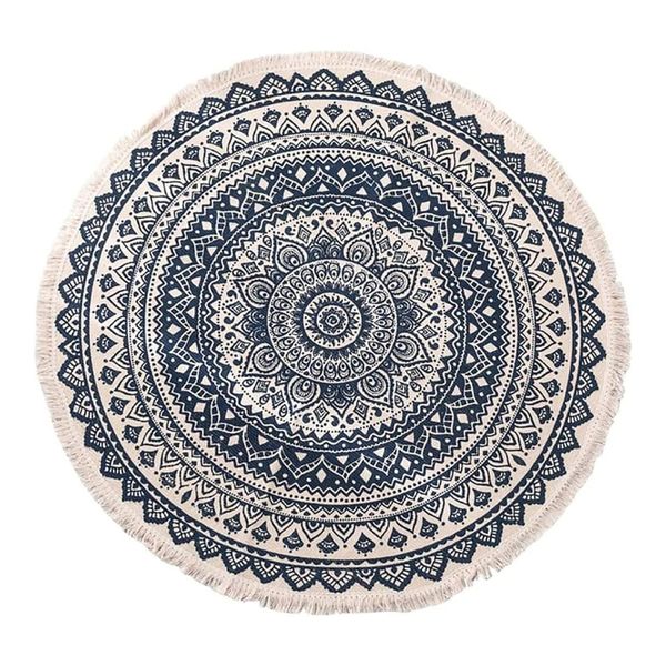 90cm Bohemian Style Round Rug Carpet Ethnic Design