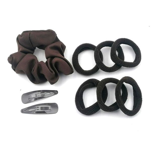 Chic Hair Accessories, School Combo Sets, Brown - (9 Pack)