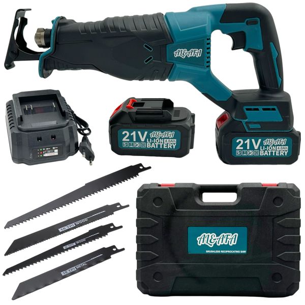 Al&amp;Afa Cordless Reciprocating Saw Kit With 4 Blades, 2 Li-On Battery &amp; Case