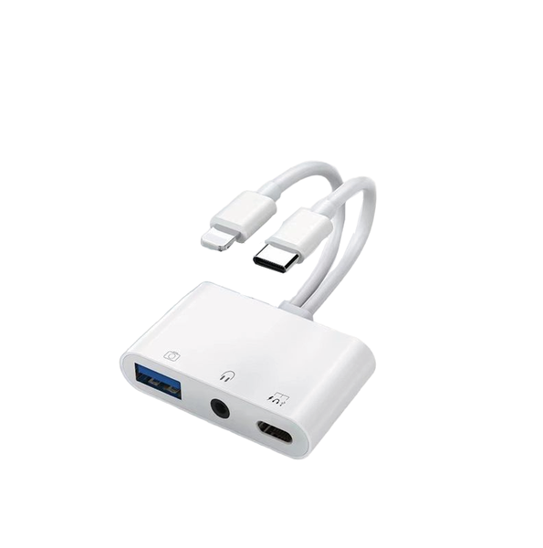 Dual Line Type-C Adapter 3-In-1 Converter For Fast Charging