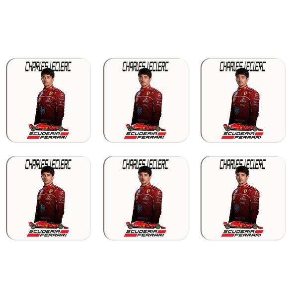 Scuderia Ferrari F1 C Leclerc Coasters - Set of 6
