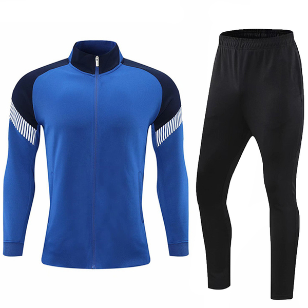 Men's Soccer Tracksuit - Full Zip UV Breathable - Blue/Black