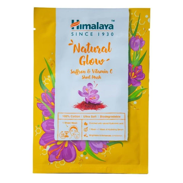 Himalaya Natural Glow Saffron &amp; Vitamin C Sheet Mask (2 Pack)