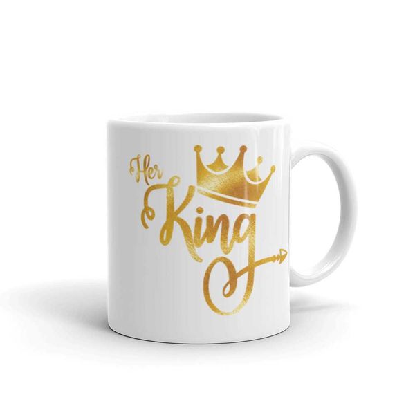 Imaging Architects Her King Gold White Glossy Mug