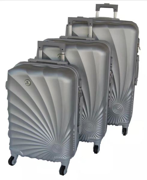 Mooistar 3 Piece Spiral Travel Luggage Bag Set-Silver
