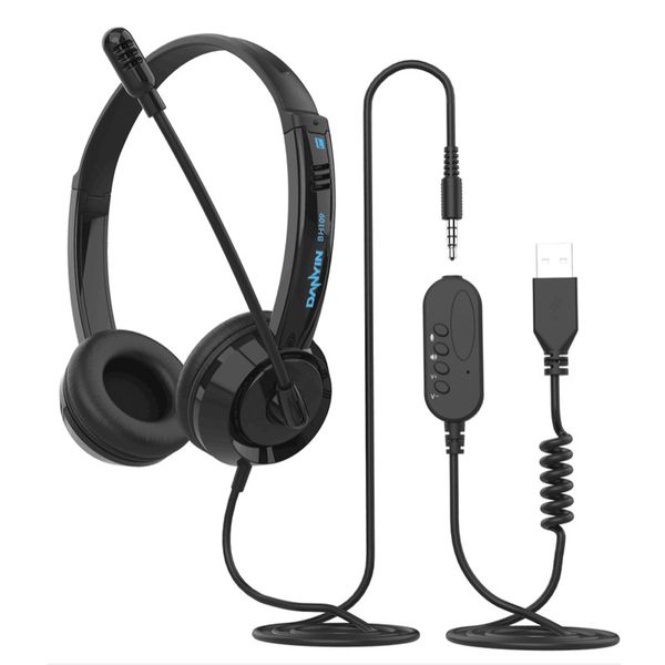 Call Center USB/3.5mm Office Headset with Noise Canceling Mic