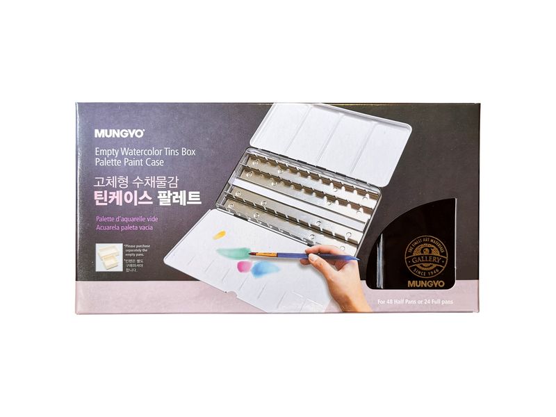 Mungyo Empty Watercolour Palette - 48 Half-Pan Metal Box
