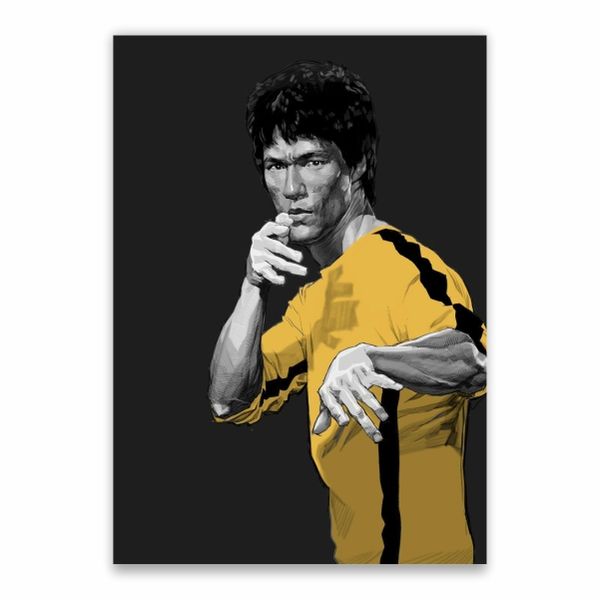 Bruce Lee Grey And Yellow Poster - A1