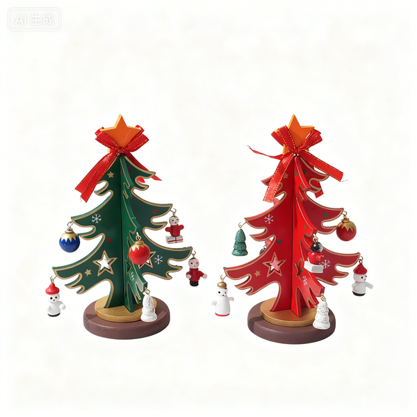Mini DIY Wooden Christmas Tree - Children's Gift &amp; Mall Decoration Ornament