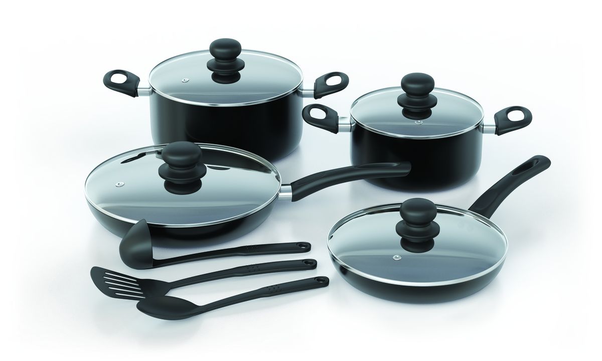 Read 11 Piece Black Velvet NonStick Cookware Set Shop Today