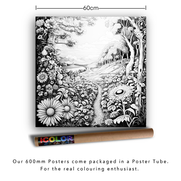iColor Large Colouring Poster MEADOW OASIS