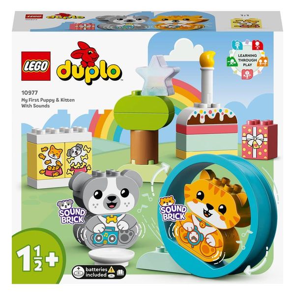 LEGO® DUPLO® My First Puppy &amp; Kitten With Sounds 10977 Building Toy Set; Educational Toys for Toddlers (22 Pieces)