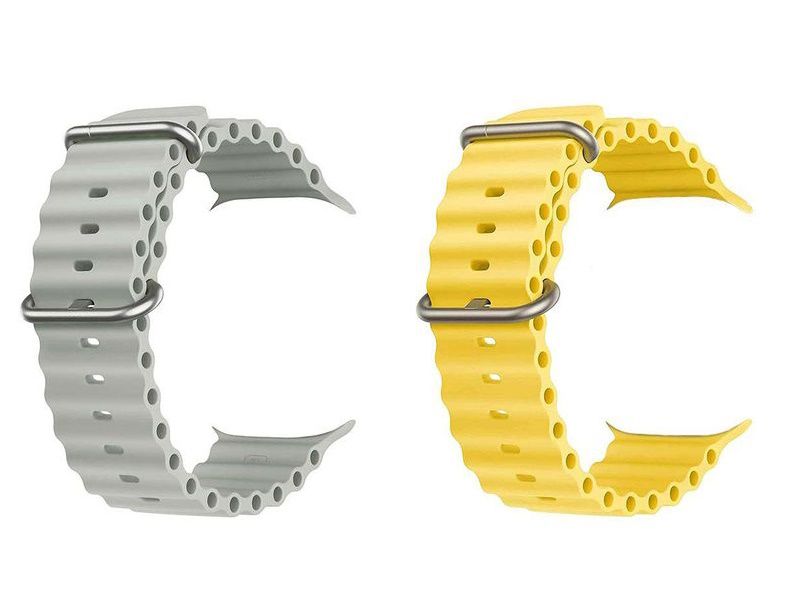 2 Pack Grey &amp; Yellow Watch Band In 38-40 &amp; 41mm Compatible With Apple Watch