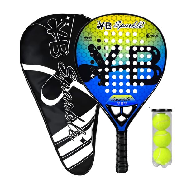 YB Sparkle - Professional Carbon Padel Racket, Case, and 3 Padel Balls