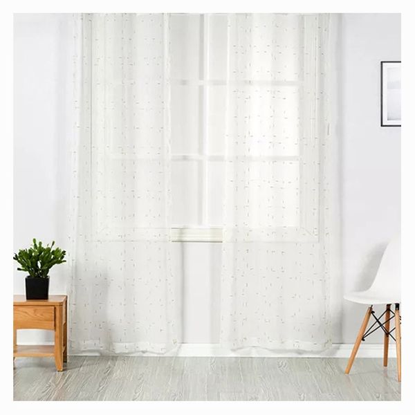 Matoc Readymade Curtain 230cmWx250cmH -Sheer Voile -Taped -SilverDash