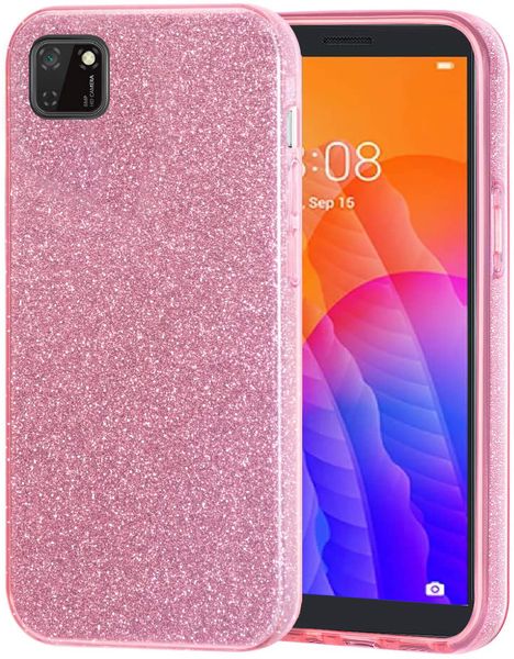 Tekron Glitter Sparkle Bling Protective Case for Huawei Y5p (2020) - Pink