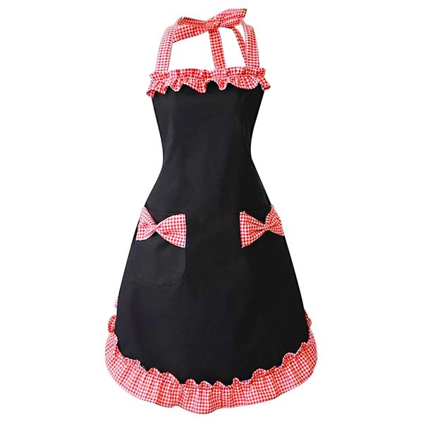 Retro Patterned Stylist Apron With Pockets - Vintage Apron