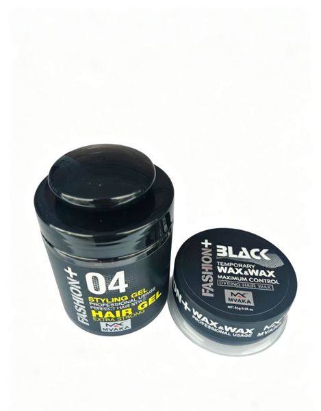 Extra Strong Hold Gel + Black Temporary Color Wax