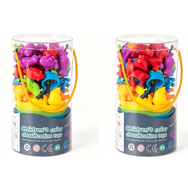 2 Pieces Animal Matching &amp; Counting Game with Sorting Bowls