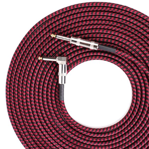 Guitar Noise Reduction Instrument Cable with 1/4" Elbow Jack (6 Meter)