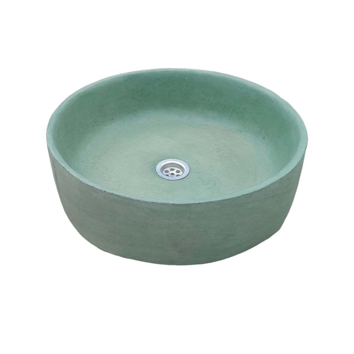 Green Bespoke Round Cement Basin 40 x 12cm