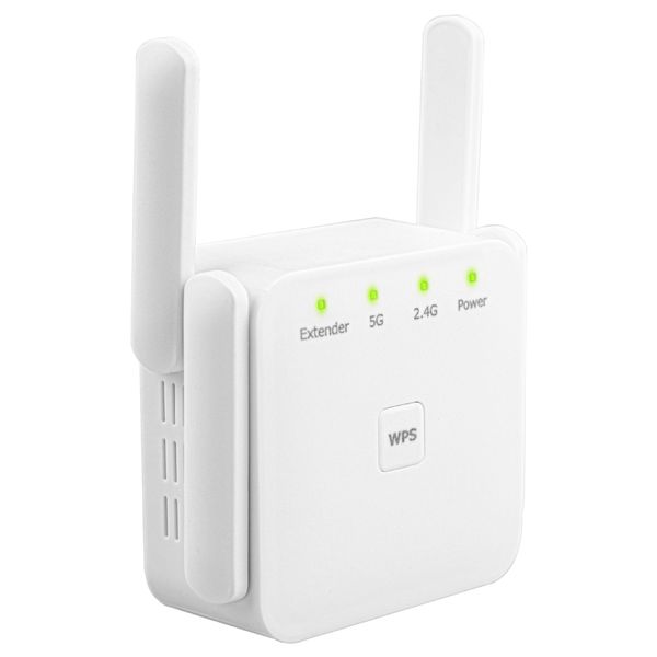 1200Mbps Wi-Fi Range Extender Wireless WiFi Repeater 2.4G &amp; 5G-White