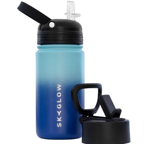 SkyGlow 414 ml Kids Water Bottle with Straw - Vacuum Insulated Bottle