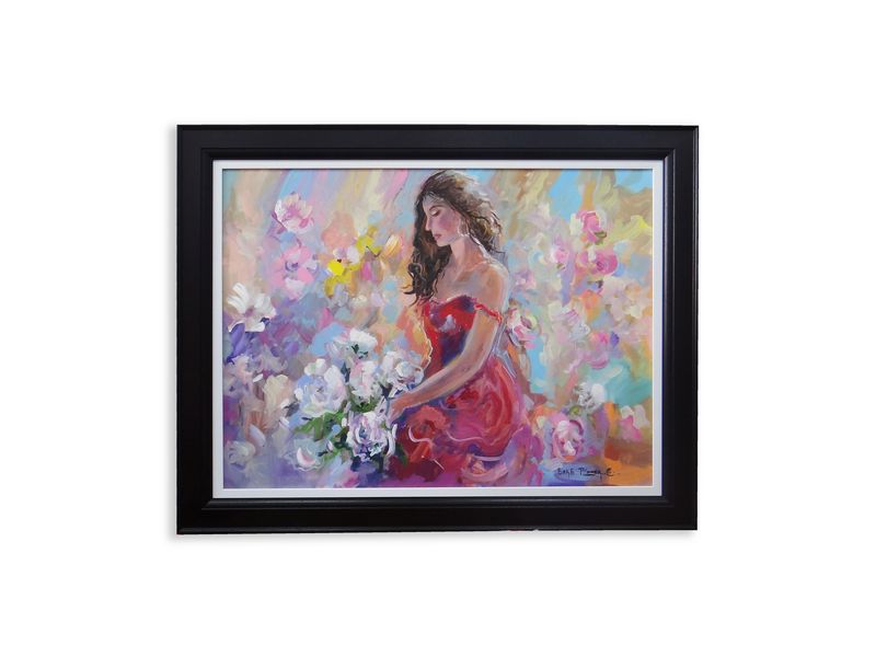 Exclusive Home Decor-Flower Lady (Framed Fine Art Painting) 114cm x142cm