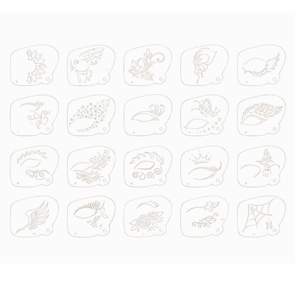 Bestby Reusable Half-Face Kids Face Painting Stencils - 20 Piece