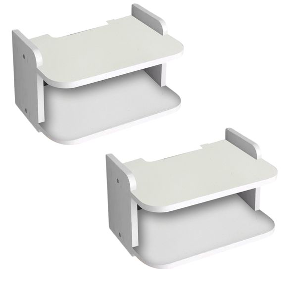 2 Pieces Wall Set Top Box Rack Media Storage Rack