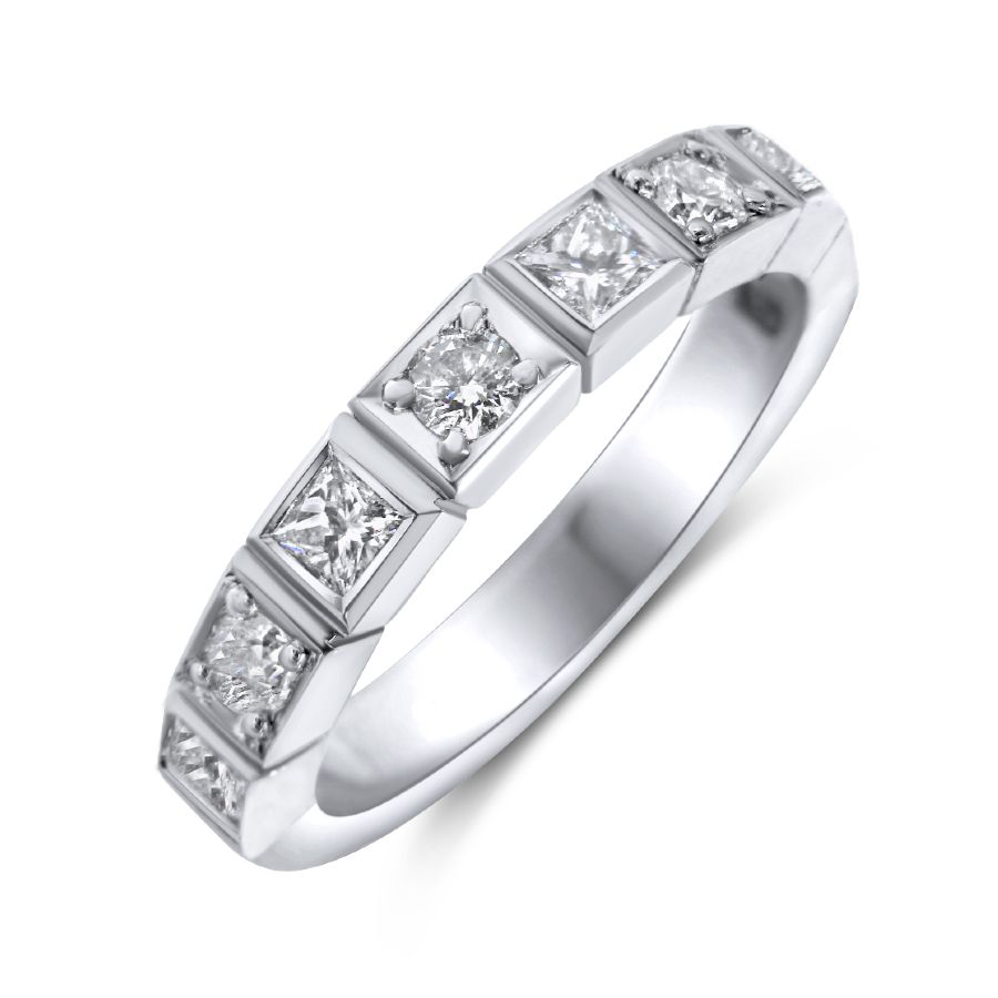 18k White Gold Natural Diamond Statement Wedding Band Shop Today. Get