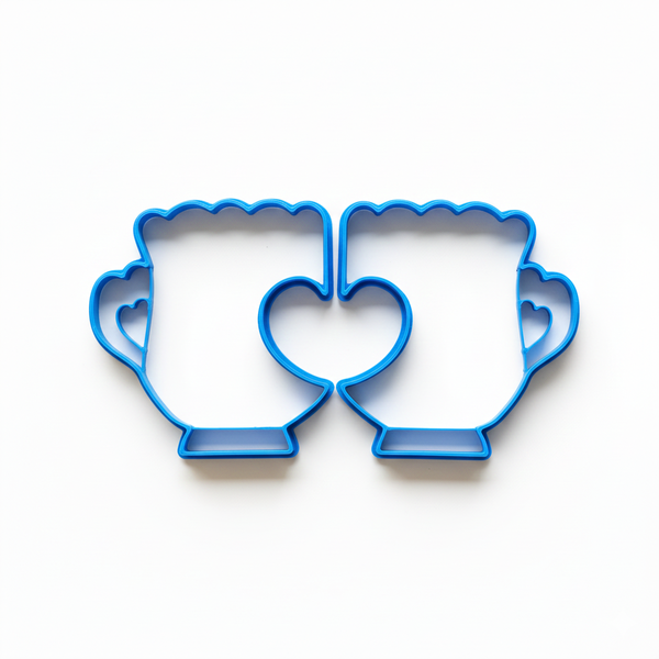 Valentine's Coffee Cups Cookie Cutter Set - 2-Piece - 8cm - 3D Printed