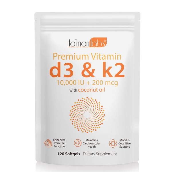 Hatmanlabs Vitamin D3 &amp; K2 Softgels 120P