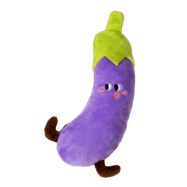 Cartoon Design Plush Eggplant Baby Toy - Purple